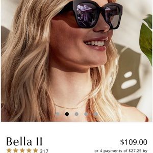 DIFF Bella II sunglasses Matte Black Lavender Flash Sunglasses